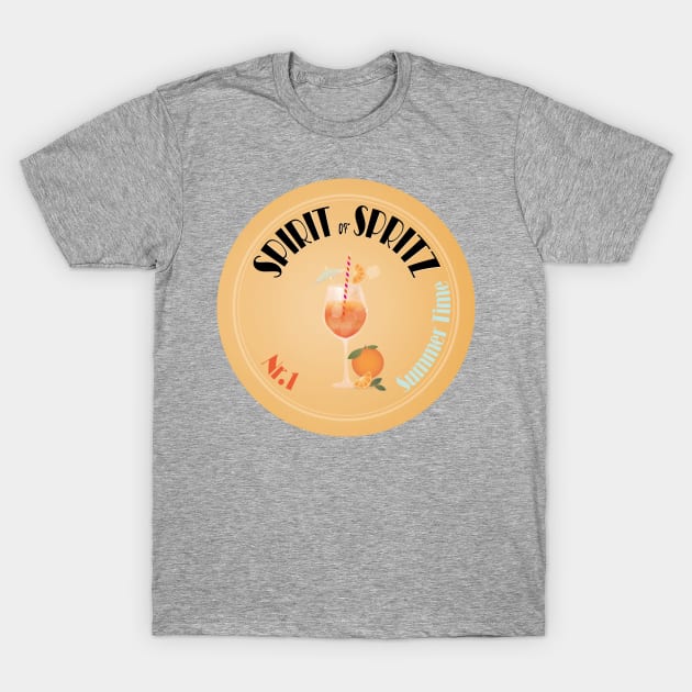 Aperol Spritz Cocktail | Vibrant Spritz Drink T-Shirt by Space Sense Design Studio